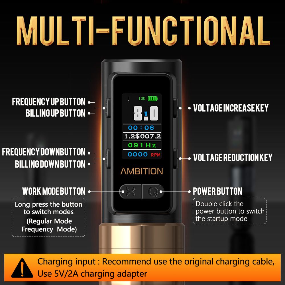 Ambition Soldier Max Wireless Tattoo Machine Pen