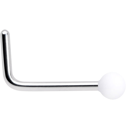 20G 7mm White Matte 2mm L Shaped Nose Ring